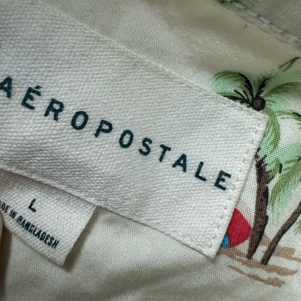 Aeropostale Palm and Bird Print Casual Shirt size large - Picture 4 of 5
